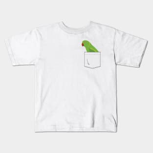 Indian Ringneck Parakeet Parrot Female Front Pocket Kids T-Shirt